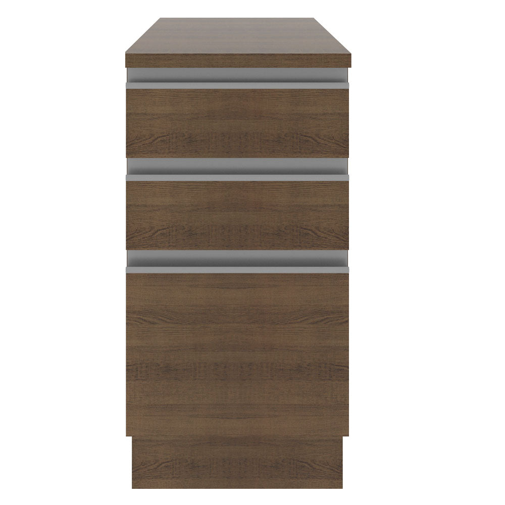 Mueble Inferior de Cocina Glamy Marron 40x84cm con Mesón de Madera y sin Estufa con 3 Cajones - MUEBLES INFERIORES DE COCINA | Bylmo