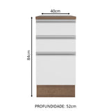 Mueble Inferior de Cocina Glamy Marron y Blanco 40x84cm con Mesón de Madera y sin Estufa con 3 Cajones - MUEBLES INFERIORES DE COCINA | Bylmo