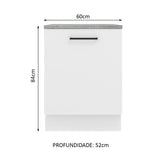 Mueble Inferior de Cocina Agata Blanco 60x84cm con Mesón de Madera y sin Estufa con 2 Entrepaños - MUEBLES INFERIORES DE COCINA | Bylmo