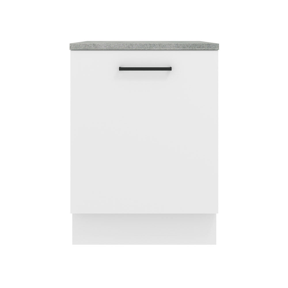 Mueble Inferior de Cocina Agata Blanco 60x84cm con Mesón de Madera y sin Estufa con 2 Entrepaños - MUEBLES INFERIORES DE COCINA | Bylmo