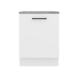 Mueble Inferior de Cocina Agata Blanco 60x84cm con Mesón de Madera y sin Estufa con 2 Entrepaños - MUEBLES INFERIORES DE COCINA | Bylmo