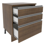 Mueble Inferior de Cocina Glamy Marron 60x84cm con Mesón de Madera y sin Estufa con 3 Cajones - MUEBLES INFERIORES DE COCINA | Bylmo