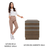 Mueble Inferior de Cocina Glamy Marron 60x84cm con Mesón de Madera y sin Estufa con 3 Cajones - MUEBLES INFERIORES DE COCINA | Bylmo