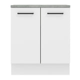 Mueble Inferior de Cocina Agata Blanco 70x84cm con Mesón de Madera y sin Estufa con 2 Entrepaños - MUEBLES INFERIORES DE COCINA | Bylmo