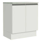Mueble Inferior de Cocina Glamy Blanco 70x84cm con Mesón de Madera y sin Estufa - MUEBLES INFERIORES DE COCINA | Bylmo