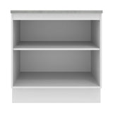 Mueble Inferior de Cocina Agata Blanco 80x84cm con Mesón de Madera y sin Estufa con 2 Entrepaños - MUEBLES INFERIORES DE COCINA | Bylmo