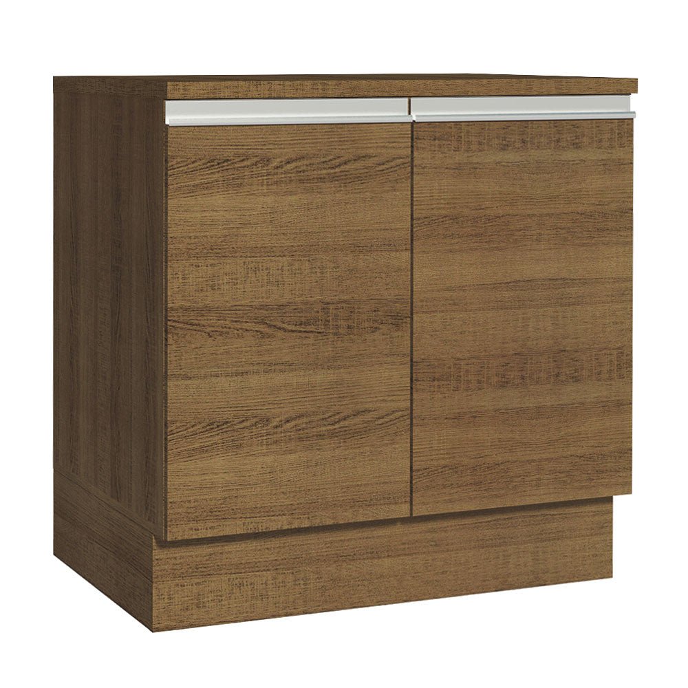 Mueble Inferior de Cocina Glamy Marron 80x84cm con Mesón de Madera y sin Estufa con 2 Entrepaños - MUEBLES INFERIORES DE COCINA | Bylmo