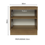 Mueble Inferior de Cocina Glamy Marron 80x84cm con Mesón de Madera y sin Estufa con 2 Entrepaños - MUEBLES INFERIORES DE COCINA | Bylmo