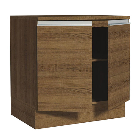 Mueble Inferior de Cocina Glamy Marron 80x84cm con Mesón de Madera y sin Estufa con 2 Entrepaños - MUEBLES INFERIORES DE COCINA | Bylmo