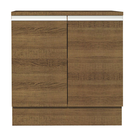 Mueble Inferior de Cocina Glamy Marron 80x84cm con Mesón de Madera y sin Estufa con 2 Entrepaños - MUEBLES INFERIORES DE COCINA | Bylmo