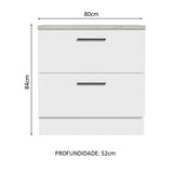 Mueble Inferior de Cocina Agata Blanco 80x84cm con Mesón de Madera y sin Estufa con 2 Cajones - MUEBLES INFERIORES DE COCINA | Bylmo
