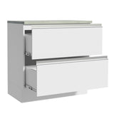 Mueble Inferior de Cocina Glamy Blanco 80x84cm con Mesón de Madera y sin Estufa con 2 Cajones - MUEBLES INFERIORES DE COCINA | Bylmo