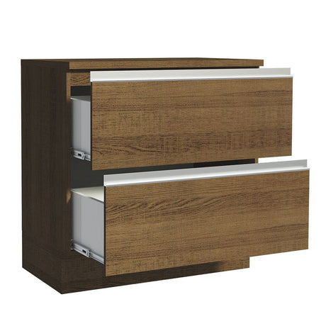 Mueble Inferior de Cocina Glamy Marron 80x84cm con Mesón de Madera y sin Estufa con 2 Cajones - MUEBLES INFERIORES DE COCINA | Bylmo