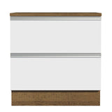 Mueble Inferior de Cocina Glamy Marron y Blanco 80x84cm con Mesón de Madera y sin Estufa con 2 Cajones - MUEBLES INFERIORES DE COCINA | Bylmo
