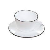 Juego de Vajillas de 16 Piezas Vitrocerámica Blanco y Negro 24x2.5cm para Cuatro Puestos con Acabado Brillante - VAJILLA | Bylmo