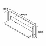 Repisa Arena y Blanco 60x23cm Flotante Rectangular - REPISAS | Bylmo