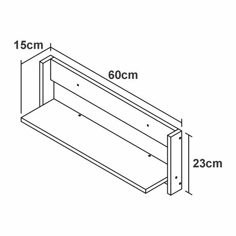 Repisa Arena y Blanco 60x23cm Flotante Rectangular - REPISAS | Bylmo