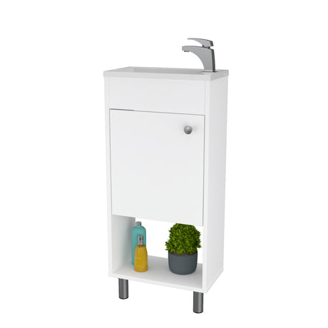 Gabinete de Baño Rectangular Blanco 40x87cm sin Espejo y Un Entrepaño - GABINETES DE BANHO | Bylmo