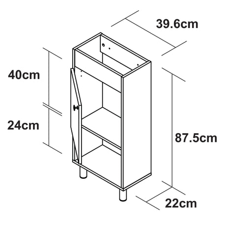 Gabinete de Baño Rectangular Blanco 40x87cm sin Espejo y Un Entrepaño - GABINETES DE BANHO | Bylmo