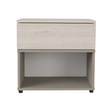 Mesa de Noche Chantilli y Taupe 53x50cm con Dos Entrepaños y con Patas - MESAS DE NOCHE | Bylmo