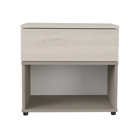 Mesa de Noche Chantilli y Taupe 53x50cm con Dos Entrepaños y con Patas - MESAS DE NOCHE | Bylmo