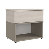 Mesa de Noche Chantilli y Taupe 53x50cm con Dos Entrepaños y con Patas - MESAS DE NOCHE | Bylmo