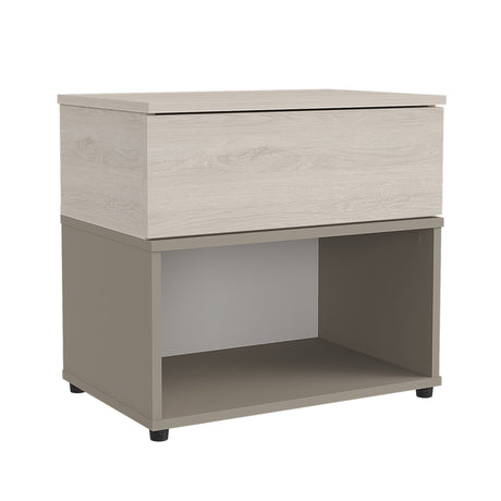 Mesa de Noche Chantilli y Taupe 53x50cm con Dos Entrepaños y con Patas - MESAS DE NOCHE | Bylmo
