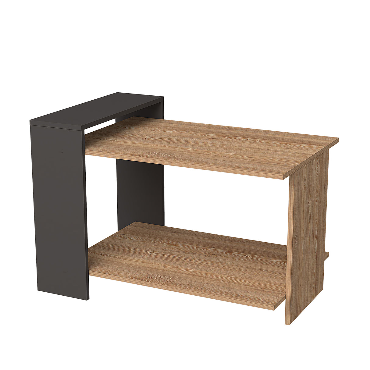 Mesa de Centro Amaretto y Plomo 66x45cm con Compartimientos - MESAS DE CENTRO | Bylmo