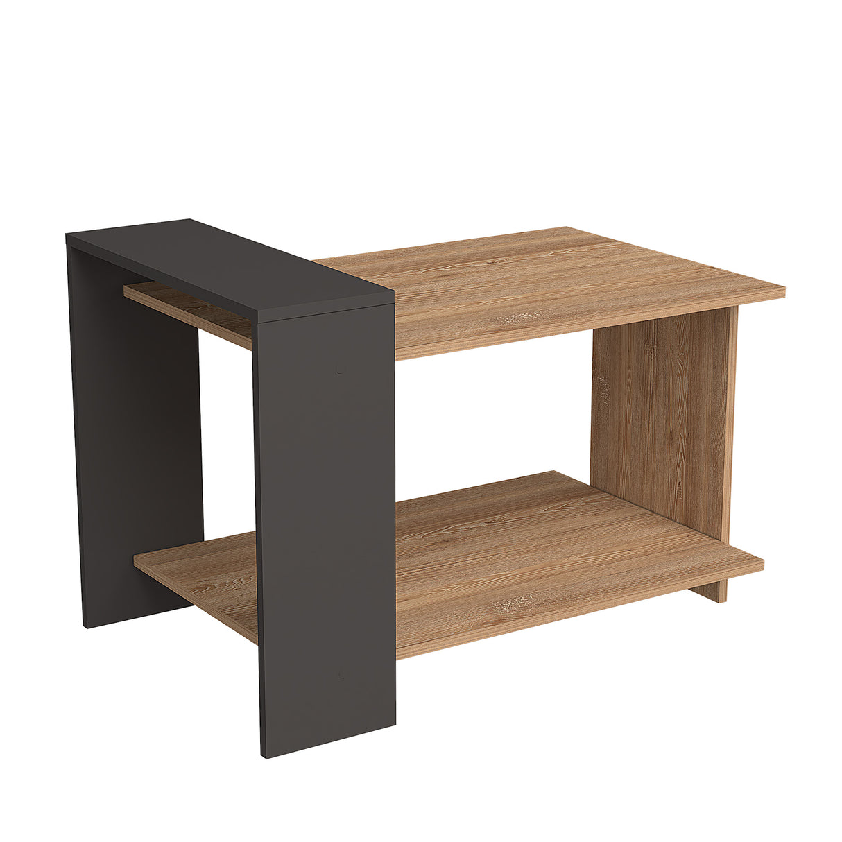 Mesa de Centro Amaretto y Plomo 66x45cm con Compartimientos - MESAS DE CENTRO | Bylmo