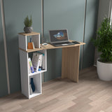 Escritorio Arena y Blanco 100x95cm con Organizador de Libros - ESCRITORIOS | Bylmo