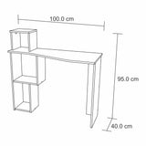 Escritorio Arena y Blanco 100x95cm con Organizador de Libros - ESCRITORIOS | Bylmo