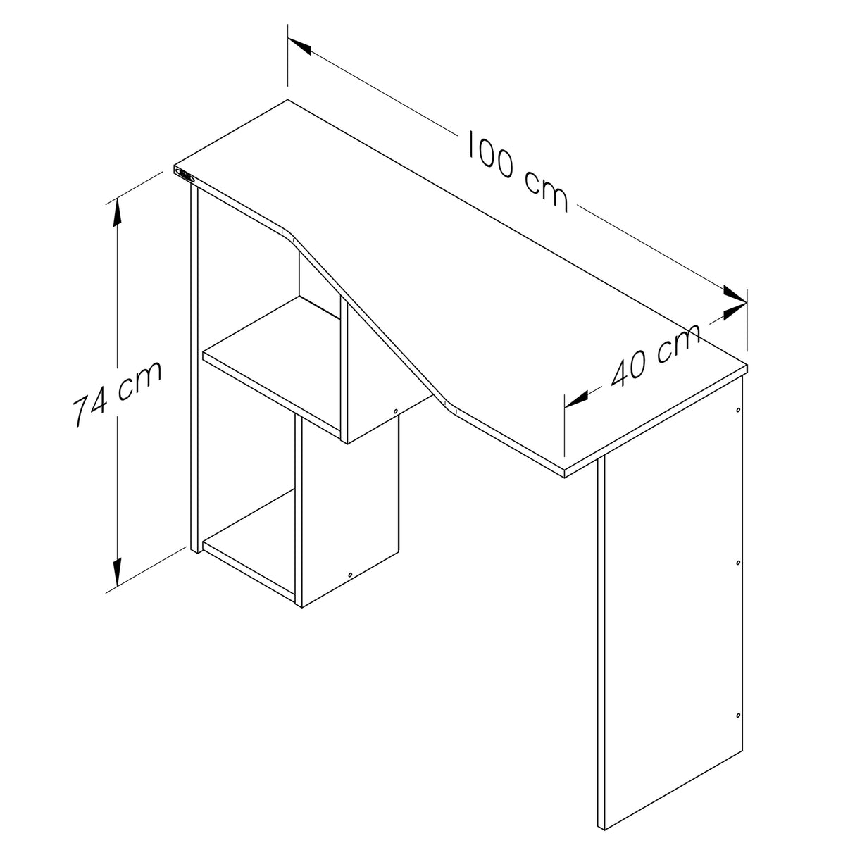 Escritorio Amaretto y Blanco 100x74cm con Organizador de Libros - ESCRITORIOS | Bylmo