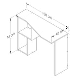 Escritorio Amaretto y Blanco 100x74cm con Organizador de Libros - ESCRITORIOS | Bylmo