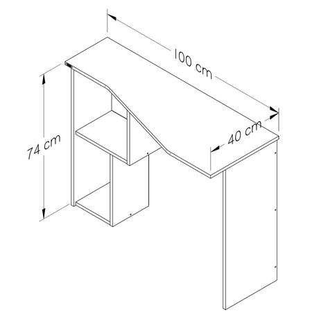 Escritorio Amaretto y Blanco 100x74cm con Organizador de Libros - ESCRITORIOS | Bylmo