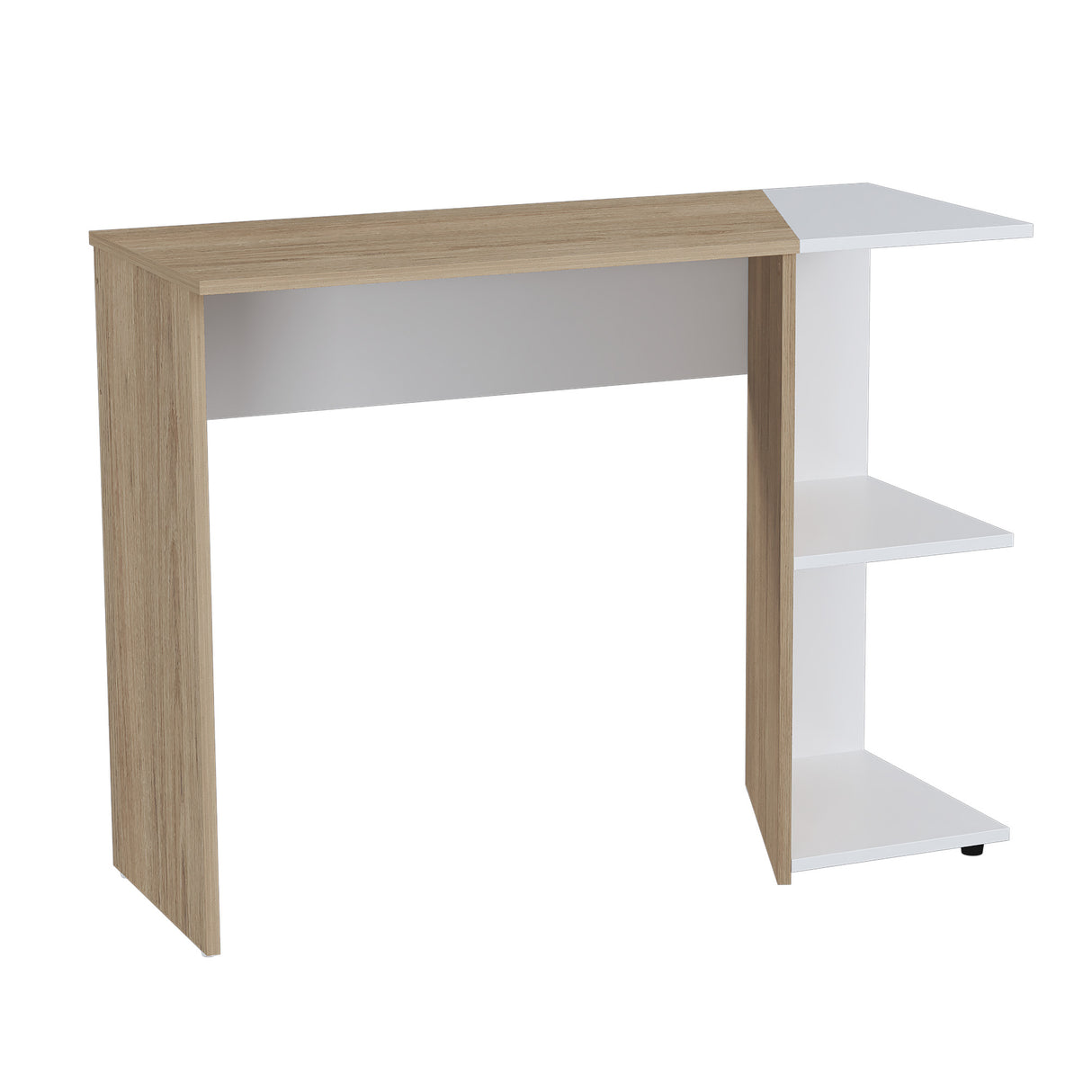 Escritorio Arena y Blanco 100x75cm con Organizador de Libros y un Entrepaño - ESCRITORIOS | Bylmo
