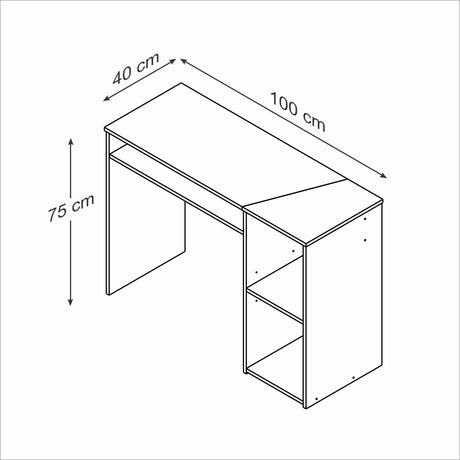 Escritorio Arena y Blanco 100x75cm con Organizador de Libros - ESCRITORIOS | Bylmo