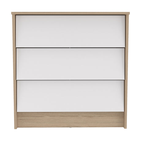 Cómoda Arena y Blanco 76x79cm con Tres Cajones - CAJONERAS Y COMODAS | Bylmo
