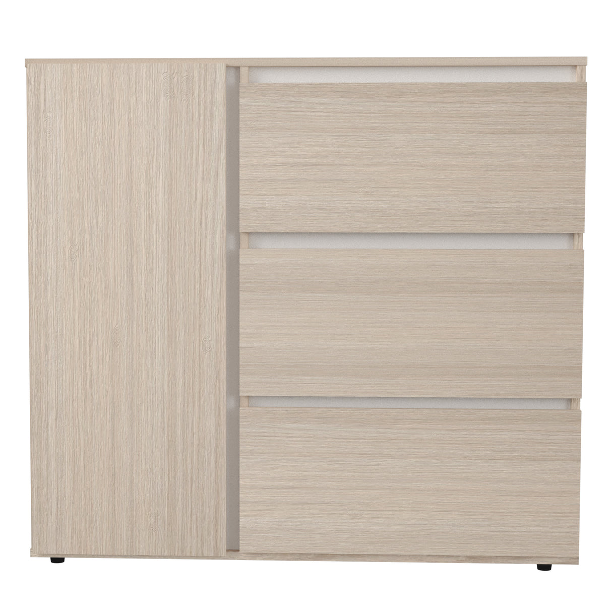 Cómoda Arena y Blanco 100x91cm con Tres Cajones y con Patas - CAJONERAS Y COMODAS | Bylmo