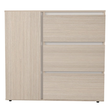 Cómoda Arena y Blanco 100x91cm con Tres Cajones y con Patas - CAJONERAS Y COMODAS | Bylmo