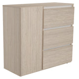 Cómoda Arena y Blanco 100x91cm con Tres Cajones y con Patas - CAJONERAS Y COMODAS | Bylmo