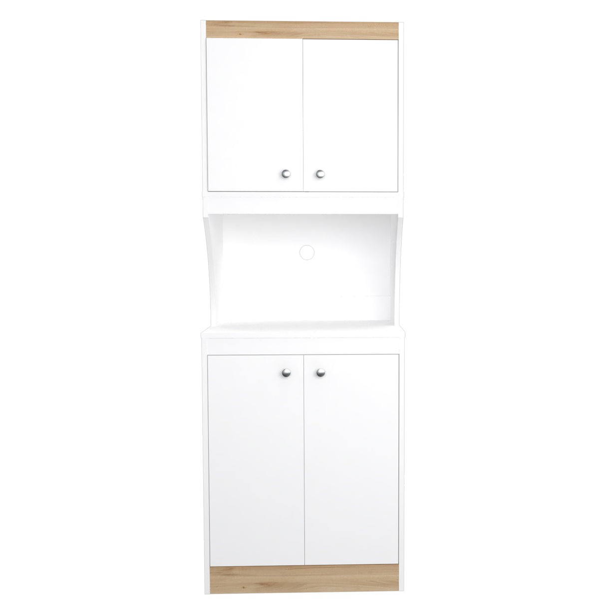 Alacena Blanco y Tribeca 60x170cm sin Cajones y con Espacio para Microondas - ALACENAS Y MUEBLES MICROONDAS | Bylmo