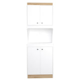 Alacena Blanco y Tribeca 60x170cm sin Cajones y con Espacio para Microondas - ALACENAS Y MUEBLES MICROONDAS | Bylmo