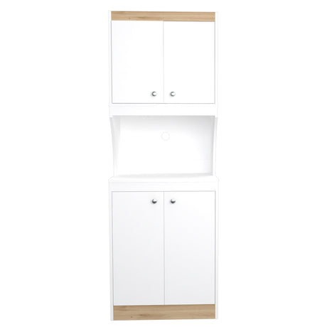Alacena Blanco y Tribeca 60x170cm sin Cajones y con Espacio para Microondas - ALACENAS Y MUEBLES MICROONDAS | Bylmo