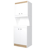 Alacena Blanco y Tribeca 60x170cm sin Cajones y con Espacio para Microondas - ALACENAS Y MUEBLES MICROONDAS | Bylmo