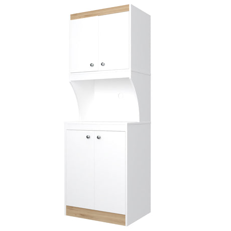 Alacena Blanco y Tribeca 60x170cm sin Cajones y con Espacio para Microondas - ALACENAS Y MUEBLES MICROONDAS | Bylmo