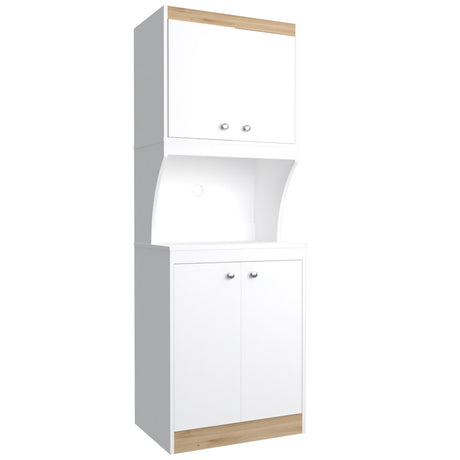 Alacena Blanco y Tribeca 60x170cm sin Cajones y con Espacio para Microondas - ALACENAS Y MUEBLES MICROONDAS | Bylmo