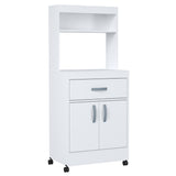 Gabinete de Cocina Blanco 60x143cm con Un Cajón con Espacio para Microondas y con Ruedas - ALACENAS Y MUEBLES MICROONDAS | Bylmo