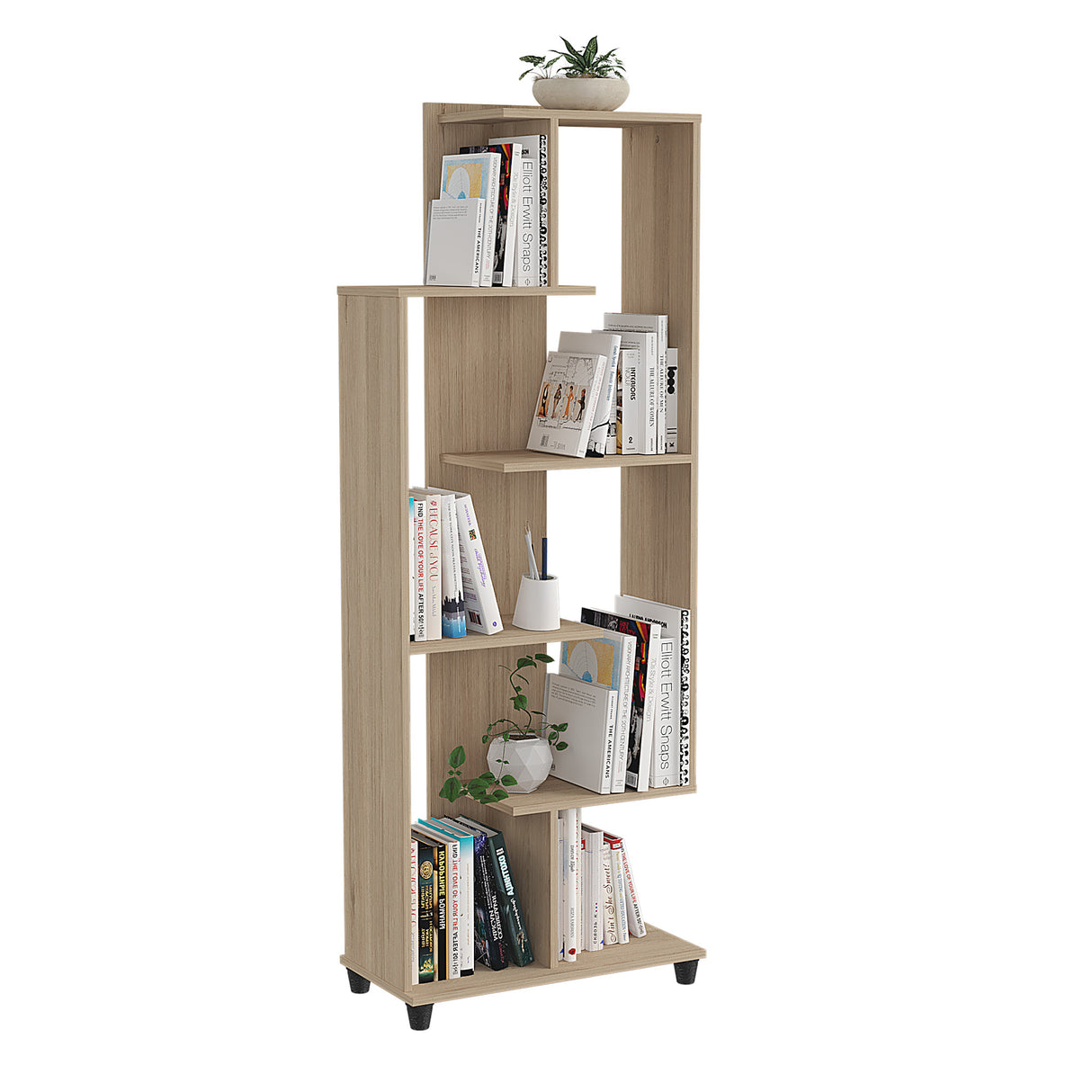 Biblioteca con Forma Irregular Arena 60x160cm con Seis Entrepaños - BIBLIOTECAS Y ESTANTERIAS | Bylmo