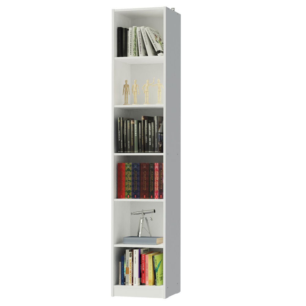 Estantería Blanco 37x204cm con Seis Compartimientos - BIBLIOTECAS Y ESTANTERIAS | Bylmo