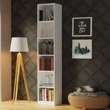 Estantería Blanco 37x204cm con Seis Compartimientos - BIBLIOTECAS Y ESTANTERIAS | Bylmo